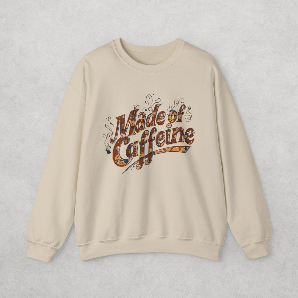 Made of Caffeine Sweatshirt | Funny Sweatshirt for Women & Men | Cozy Oversized Crewneck | Barista Gift | Caffeine Lover Pullover