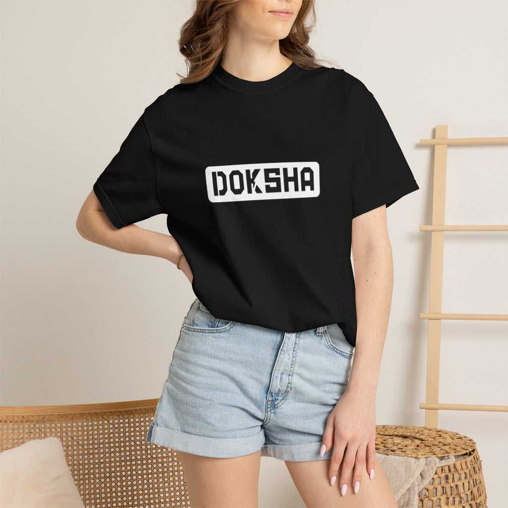 Doksha No. 001 Graphic Tee in Ivory — front view, minimalist streetwear tee