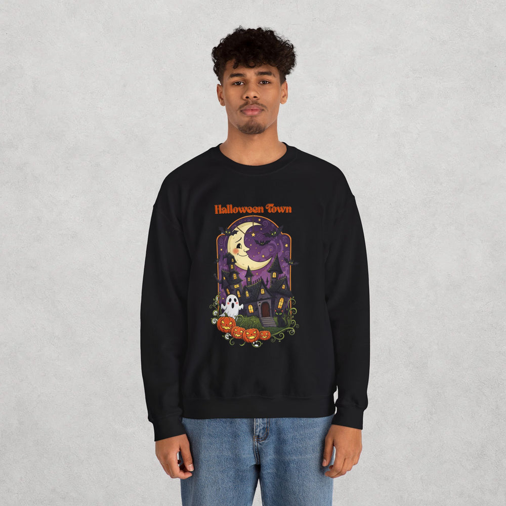 Halloween Town Sweatshirt - Cozy Fall Apparel, Seasonal Gift, Spooky Comfort Halloween Shirt, Halloween Celebration, Halloween Sweatshirt