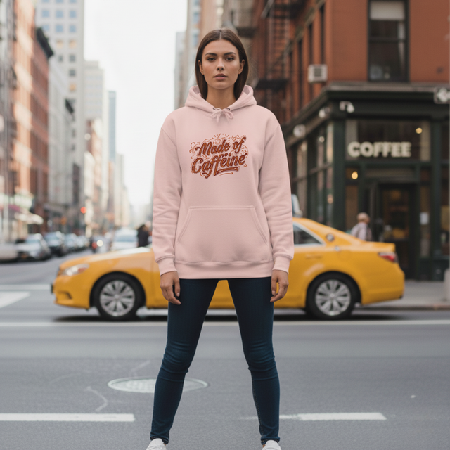 Made of Caffeine Hoodie, Unisex Coffee Lover Hoodie, Barista Sweatshirt, Coffee Lover Gift