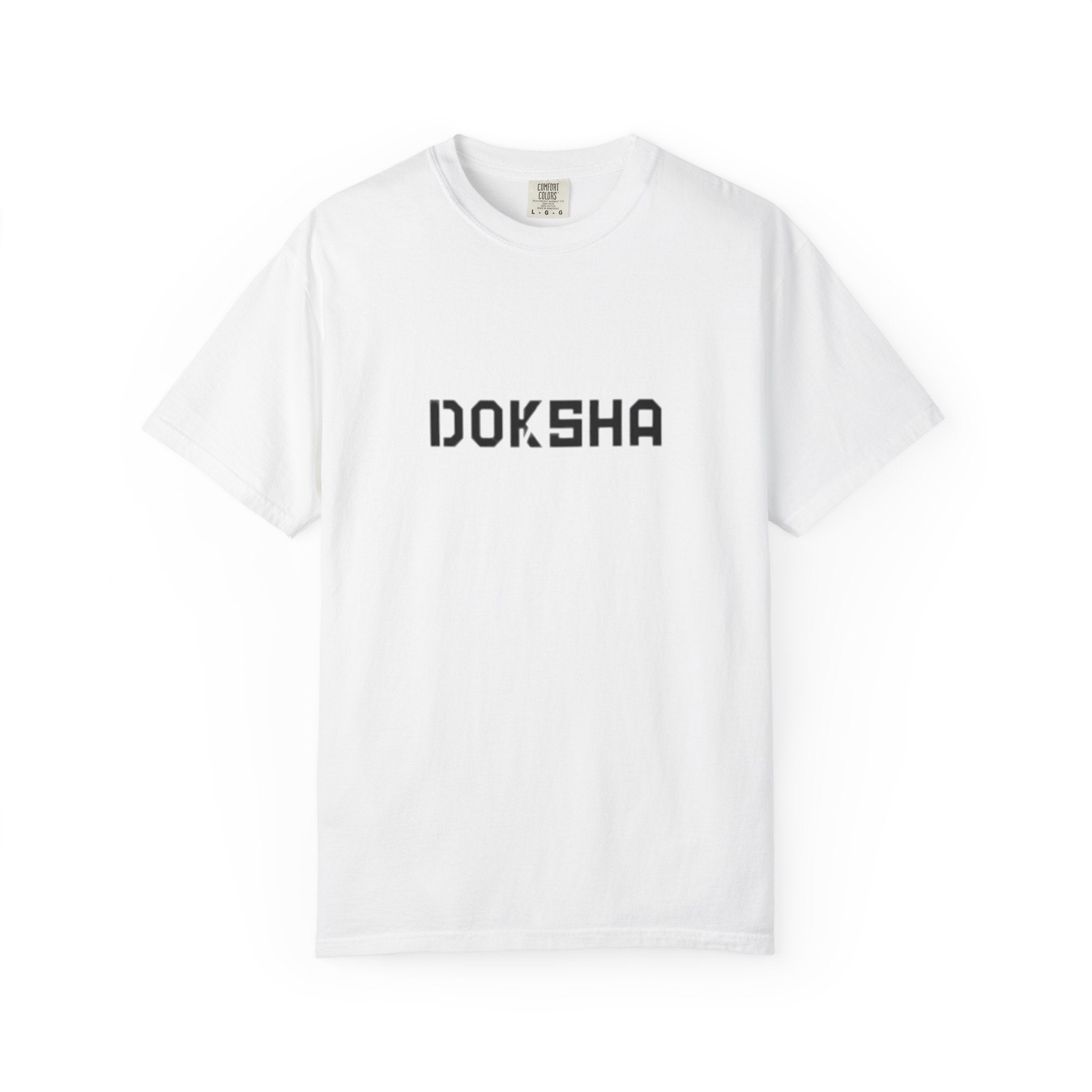 Doksha No. 001 Graphic Tee in Black — back view, heavyweight 6.1 oz cotton