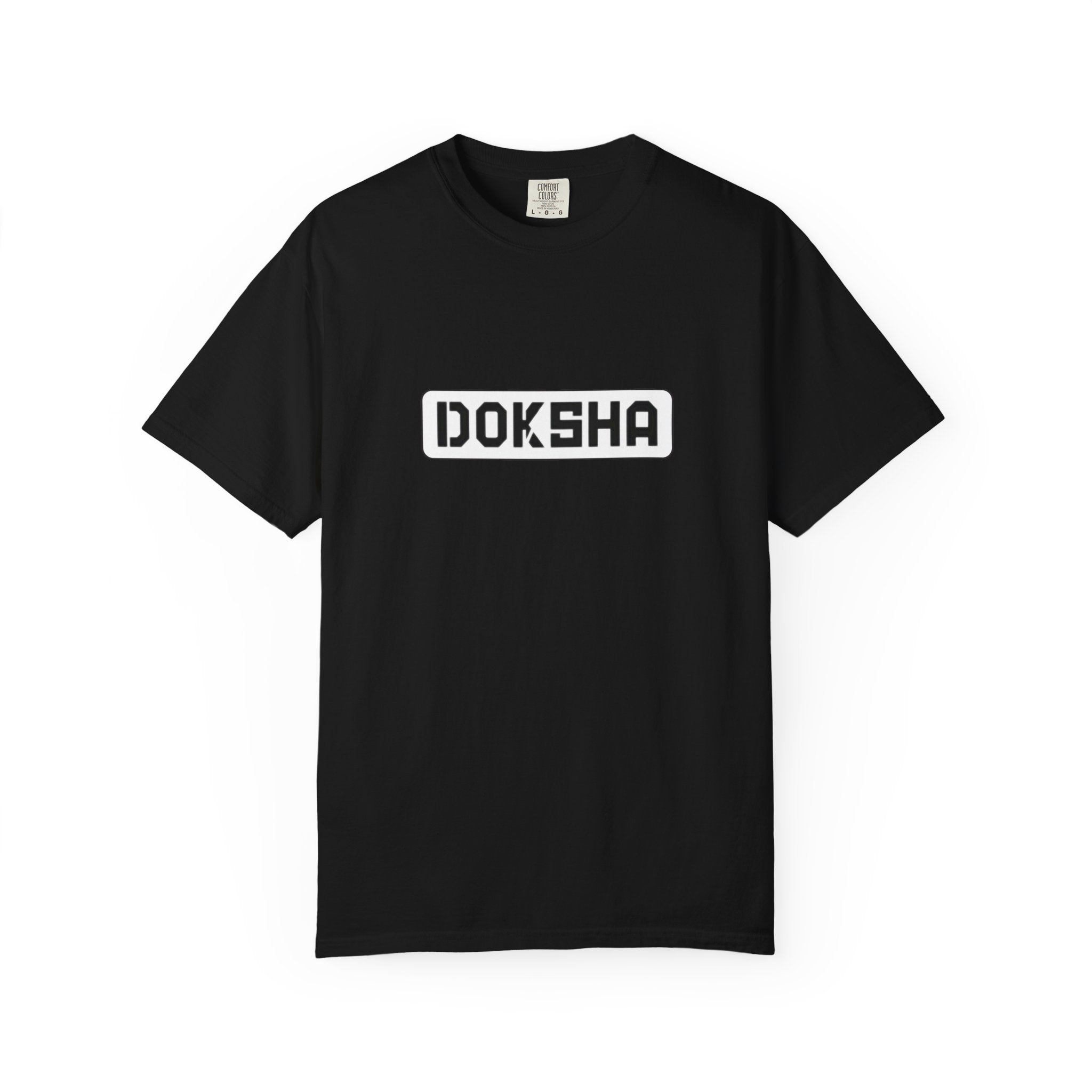 Doksha No. 001 Graphic Tee — garment closeup, ring-spun US cotton texture