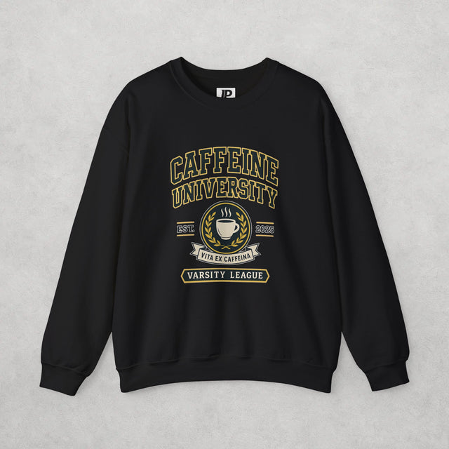 Caffeine University Unisex Coffee Sweatshirt: Funny Oversized Sweatshirt S-2XL
